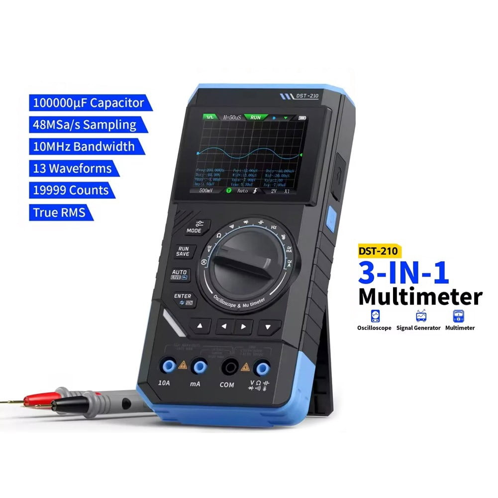 1PC DST210 3-in-1 Digital Multimeter 10M Bandwidth Oscilloscope Signal Generator For Automotive Diagnosis And Fault Detection