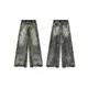 thumbnail image 2 of Pantalones vaqueros con costuras destrozadas Y2K para hombre, vaqueros negros lavados, estilo gótico, ropa de tendencia urbana, pantalones holgados retro de pierna ancha, Fall Guys, 2 of 4