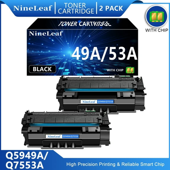 NineLeaf 2-Pack 49A Q5949A Compatible Toner Cartridge Replacement for HP 49A Black Toner Cartridge to use for Laser Jet 1320 1320n 3390 1160 3392 P2015 P2015dn M2727nf Series Printer Ink