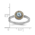 thumbnail image 2 of 2.25mm 925 Sterling Silver Polished Prong set Stackable and 14k 925 Sterling Silver Stackable Aquamarine Ring Size 7 Sta, 2 of 2