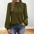thumbnail image 3 of Womens Dressy Business Casual Blouse Elegant Long Sleeve Pleated Tops Work Shirt Fall Outfits, 3 of 6