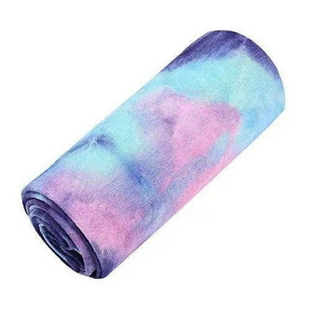 TELOLY Slim Hot Yoga Towel - Super Absorbent 100% Microfiber Anti-Slip Non-Slip Yoga Towel, 24in x 72in, Multicolor - Purple
