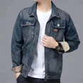 thumbnail image 4 of Abrigo vaquero con cremallera en V de alta calidad para hombre, nuevo en chaquetas vaqueras, ropa de marca de lujo elástica de diseñador para hombre, prendas de vestir de moda Joker Rock, 4 of 5