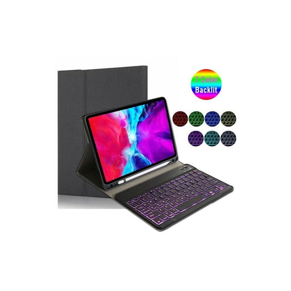 Keyboard Case for iPad Pro 12.9-inch 2017/2015 (Old Model, 2nd & 1st Generation), Soft TPU Protective Cover, [7 Color Backlit] Magnetically Detachable Wireless Bluetooth Keyboard