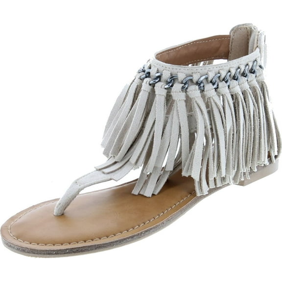 Womens Keep The Peace Fabric Split Toe Casual T-Strap Sandals