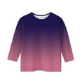 thumbnail image 5 of Ndbuld Summer Clearance Cotton Girls Long Sleeve Shirts Toddler Soft BASIC T-Shirts Top Kids Crewneck Layering Tees Purple 110cm/43in, 5 of 5