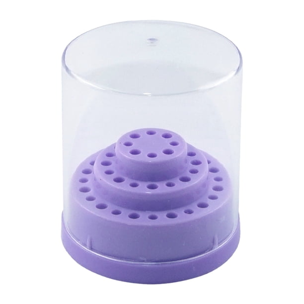 Qarigey Soporte para brocas para uñas, solución de almacenamiento práctica e higiénica para herramientas de decoración de uñas, segura e masajeadores púrpura