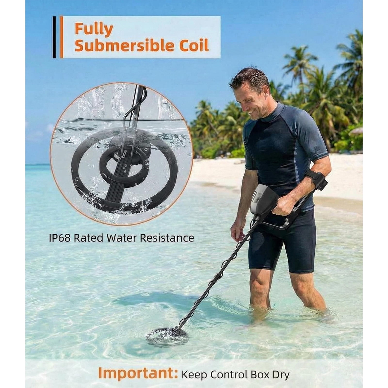 Metal Detector for Adults,Waterproof  Metal Detector with High Accuracy 8" Search Coil,All Metal & Disc Modes for Outdoor Treasure Hunting,Gold Detector