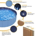 thumbnail image 6 of 63x12" Foldable Dog Kiddie Pool Non-Slip Collapsible Dog Pool Hard PVC Doggie Swimming Pool for Indoor Outdoor Backyard Blue, 6 of 9