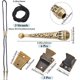thumbnail image 2 of 3 Sets 1.2x1 Inch Large Size Iron Bolo Tie Tips Replacement End Caps Kit 3Pcs Textured Tips Cord 6Pcs Round Alloy Buckle End 3Pcs Bolo Tie Slide Clasps for Bolo Tie Making (Antique Bronze), 2 of 5