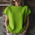 thumbnail image 2 of Holzkary Womens 2025 Cap Sleeve Tops Casual Crew Neck Loose Fit Sweater Vest Lightweight Knit Pullover Tank Summer Tops Knit Short Sleeve Soft Blouse for Daily Wear Green 3Xl, 2 of 5