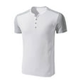 thumbnail image 3 of QingYiHua Shirts for Men Short Sleeve Waffle Henley Shirt Big and Tall Button Down V Neck Tshirt Shirt Color Block Knitted Pullover s, 3 of 8