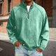 thumbnail image 2 of Hombres Zip Up Sudadera con Capucha de Pie Cuello Lavado Denim Afligido Medio Cremallera Manga Larga Casual Superior Poliéster Mezcla Chaqueta, 2 of 8