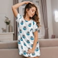 thumbnail image 3 of Picia Turtle Pattern Women’s Nightdress – Casual Short-sleeved Loose-Fit Sleepwear, Soft Cotton Short-Sleeve Sleep Shirt for Relaxation & Comfort, 3 of 6