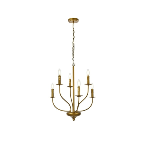 Westley 6 lights pendant in brass
