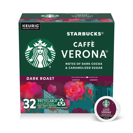 Starbucks Caffè Verona, Hot or Iced Coffee, Medium Roast K-Cup Coffee Pods, 32 Count​
