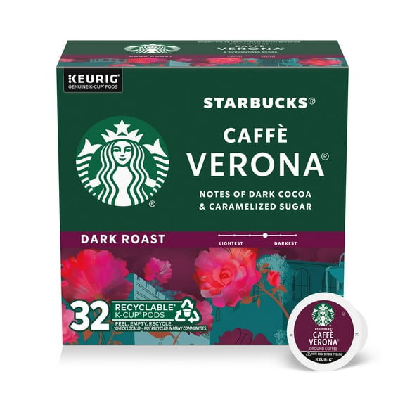 Starbucks Caffè Verona, Hot or Iced Coffee, Medium Roast K-Cup Coffee Pods, 32 Count​