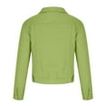 thumbnail image 6 of Juebong Womens Short Denim Jacket Casual Basic Long Sleeve Button Down Jean Jackets Distressed Cropped Fall Coats Outwear Green,XXXL, 6 of 8