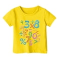thumbnail image 3 of DJDLJWCJ Graphic Tees Girls T Shirts for Girls Crewneck Cute Printed Tee Shirt Casual Summer Fashion Tops, Yellow 3-4T, 3 of 4