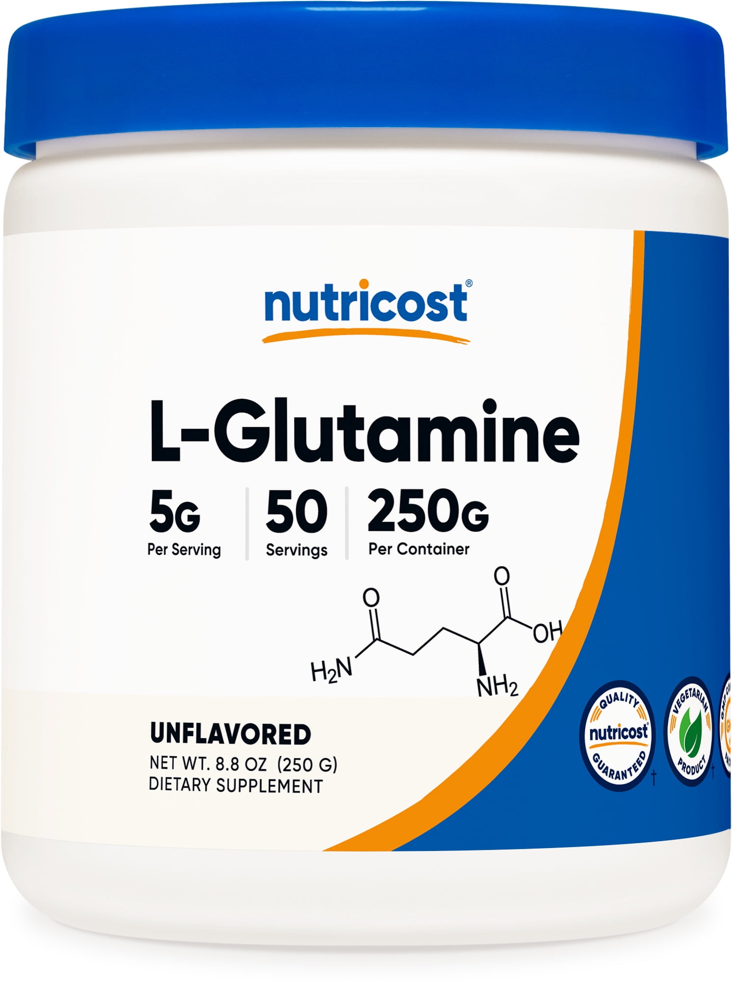 Nutricost LGlutamine Powder 250 Grams Gluten Free & NonGMO Supplement
