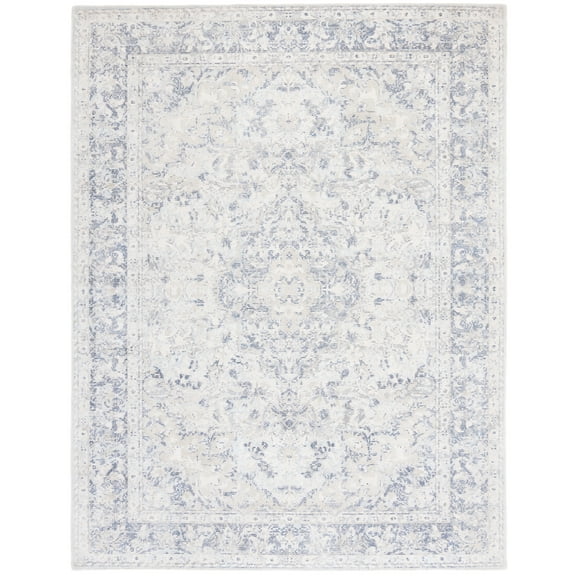 SAFAVIEH Restoration Vintage Fletcher Medallion Area Rug, Ivory/Blue, 8' x 10'