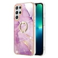 thumbnail image 2 of SaniMore for Samsung Galaxy S24 Ultra Case with 360 Degree Rotating Metal Ring Shockproof TPU Backplane Marble Pattern Luxury Fashion Anti-drop Cover For Galaxy S24 Ultra, Lightpurple, 2 of 4