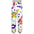 thumbnail image 5 of Yteetum Women's Carnival Pajamas Sets Oversized Lapel Mardi Gras Print Button Long Sleeve Sleepwear T Shirt and Pjs Pant 2 Piece Matching Set Casual Turndown Plus Size Pajama and Pants Loungewear Set, 5 of 9