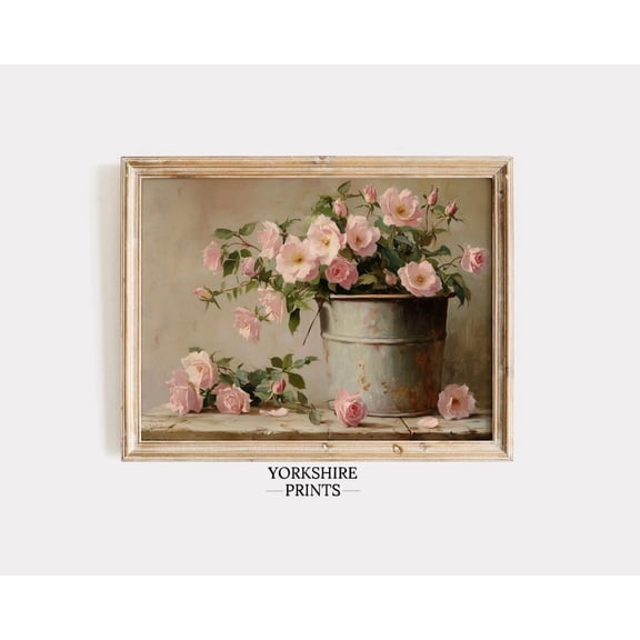 Vintage Floral Print, French Country Botanical Wall Art Home Decor #3649, 8x12 UNFRAMED