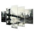 thumbnail image 2 of Designart "Grey Bridge City Connection Charcoal I" Architecture Metal Wall Décor Set, 2 of 5