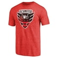 thumbnail image 2 of Men's Red D.C. United Primary Logo Distressed Tri-Blend T-Shirt, 2 of 3