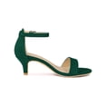 thumbnail image 3 of BLISSFUL STEP Sandales à Petits Talons pour Femmes à Brides, Bout Ouvert, Cheville, Vert 7, 3 of 7