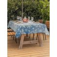 thumbnail image 2 of Outdoor Tablecloth with Umbrella Hole and Zipper, Christmas Snowflake Rectangle Table Cloth 54x80 Inch Waterproof Tablecloth, Vintage Watercolor Snow Pattern Picnic Table Cover for Patio Camping, 2 of 7