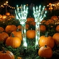 thumbnail image 5 of AuroraX Halloween Skeleton Hand Stake Skeleton Hand Solar Light LED Outdoor Battery Operated Waterproof Halloween Decorations for Yard Green, 5 of 6