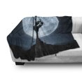 thumbnail image 3 of Halloween Soft Flannel Fleece Throw Blanket, Realistic Zombie Earth Soil Full Moon Bat Horror Story October Twilight Themed, Cozy Plush for Indoor and Outdoor Use, 70" x 90", Blue Black, by Ambesonne, 3 of 6