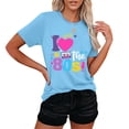 thumbnail image 2 of T-Shirts For Women Summer Round Neck Retro 80s Loose Casual Short Sleeved Top Womens Tops, 2 of 5