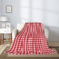 thumbnail image 2 of Sigee Red Checkboard for Flannel Blanket - Ultra-Soft, Warm and Cozy, Perfect for Couch, Bed, or Travel-60"x50", 2 of 6