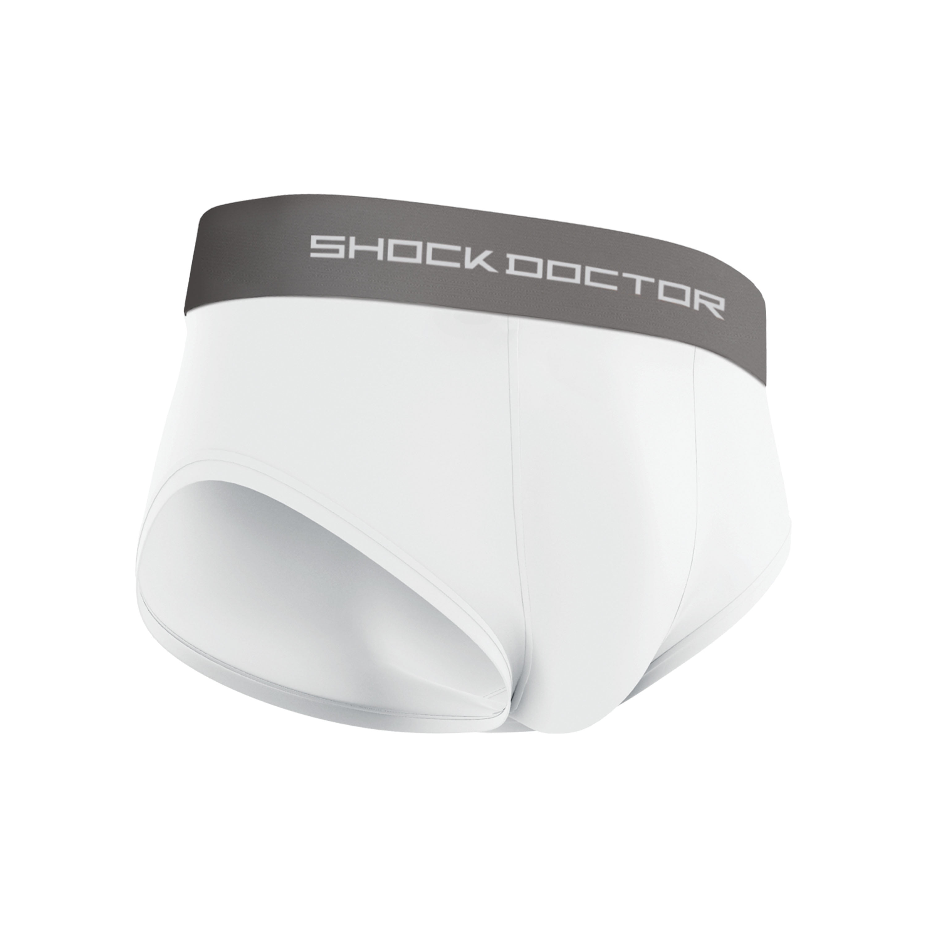 Shock Doctor Sport Brief With Cup Pocket, White, Youth Medium