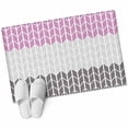 thumbnail image 2 of Area Rug 2x3ft Herringbone Pattern Carpets Indoor Floor Area Mat Doormat Entrance Mat Rugs for Entry Living Room Dining Room Kitchen Bedroom, Vintage Pink Ombre Grey Sofa Throw Carpet, 2 of 9