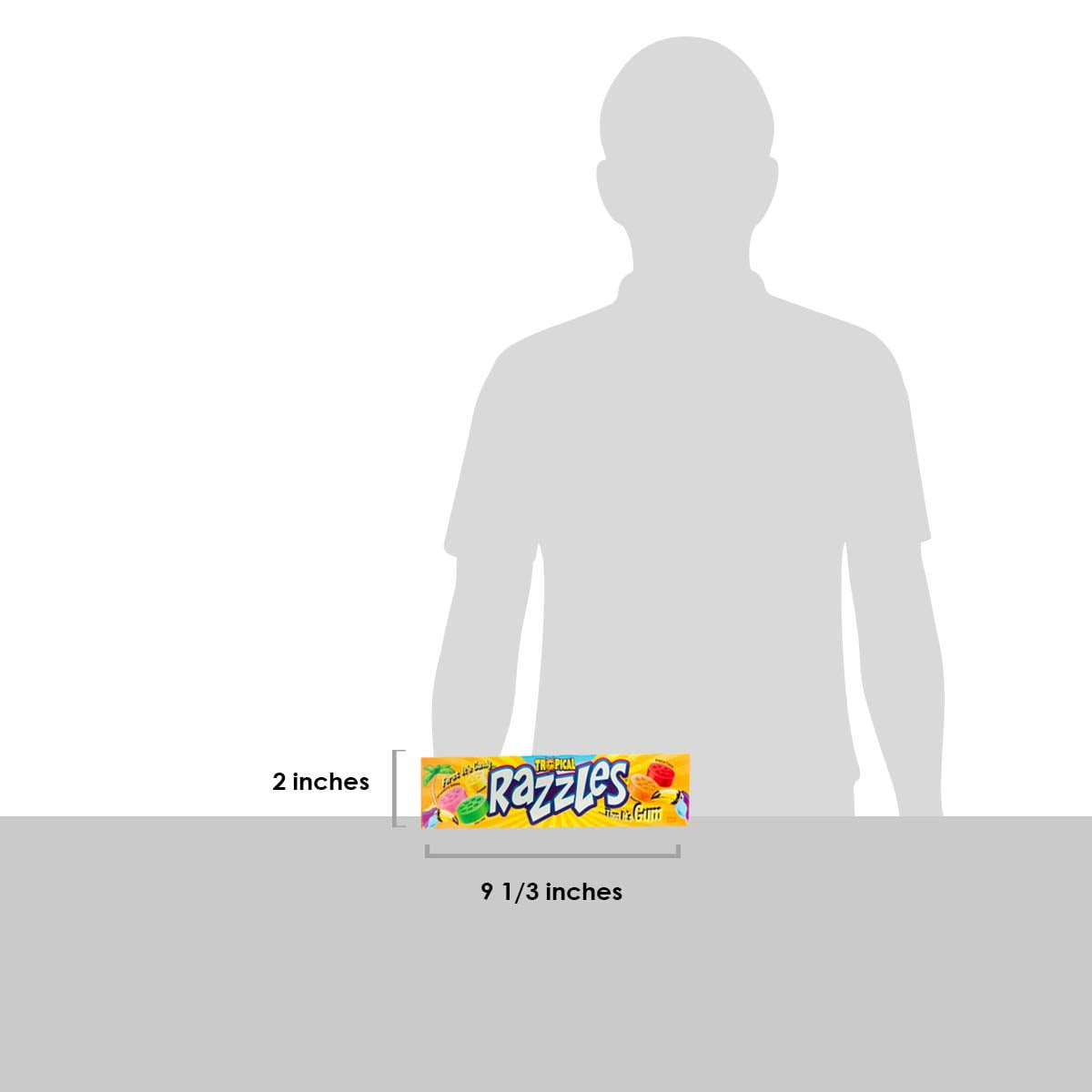 Razzles Tropical Flavor Candy/Gum, 1.4 Ounce (Pack of 24)