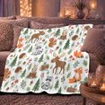 thumbnail image 6 of Woodland Forest Animals Cute Moose Fox Squirrel, Playful Woodland Scene, Warm Flannel Blanket for Cabin and Lodge, Wildlife Lovers Housewarming Gift, Playful Home Decor, 6 of 9