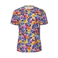 thumbnail image 5 of Wukai The Garden Tricolor Pansy Flower Print Men's Short-Sleeved Mesh T-Shirt,Quick-Dry Short Sleeve Workout T-Shirt-Small, 5 of 8