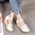 thumbnail image 4 of Samickarr Summer Sandals For Women Indoor And Outdoor Wide Womens Closed Toe Wedges Shoes Platform Slingback Mid Low Heel Canvas Dress Sandals, 4 of 9