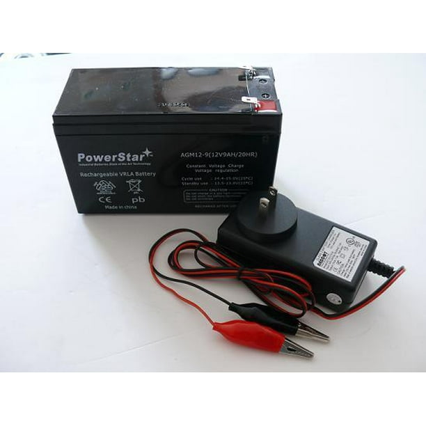 PowerStar Peg Perego 12 Volt 12V 9AH SLA SLA Battery & 12V 1A Charger
