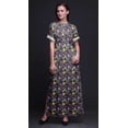 thumbnail image 4 of Bimba Rayon Circle & Triangle Geometric Womens Printed Side Slit SummerÂ&nbsp;DressÂ&nbsp;Long Maxi Gown-Large, 4 of 6