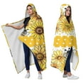 thumbnail image 2 of Wearable Blanket,Yellow Dot Sunflower Bee Pattern Hooded Wearable Sherpa Blanket for Adults & Teens,Winter Poncho Shawl Wrap Cape Thick Warm,60"x80", 2 of 5