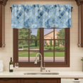 thumbnail image 6 of Blue Morocco Curtain Valances for Windows, Kitchen Valance Window Treatments Panel 2 Pack, Modern Abstract Art Contemporary Geometric Rod Pocket Short Curtains for Bathroom Bedroom 42 x 12 Inch, 6 of 8