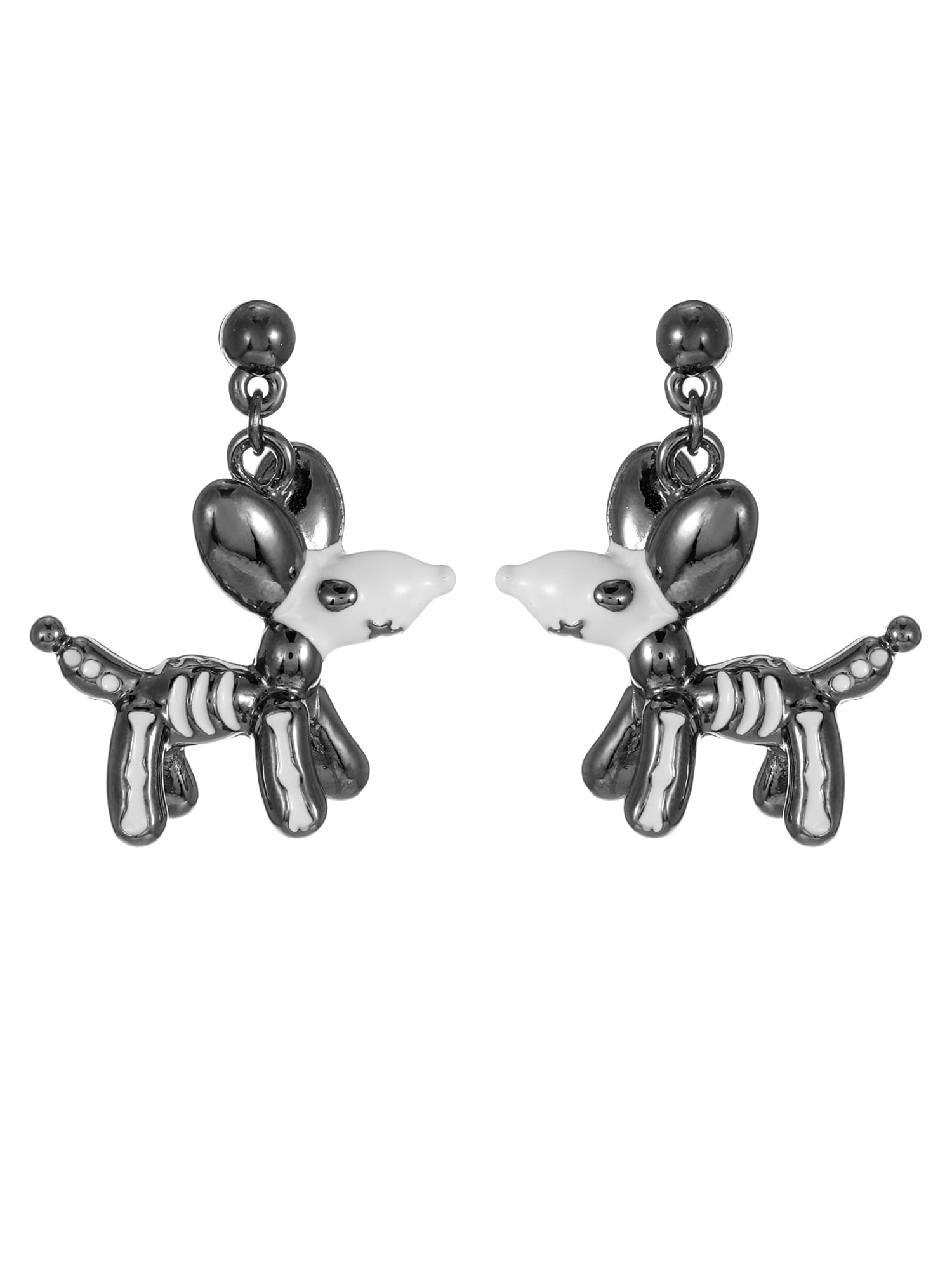 Way to Celebrate Skeleton Balloon Dog Halloween Earrings, 1 Pair