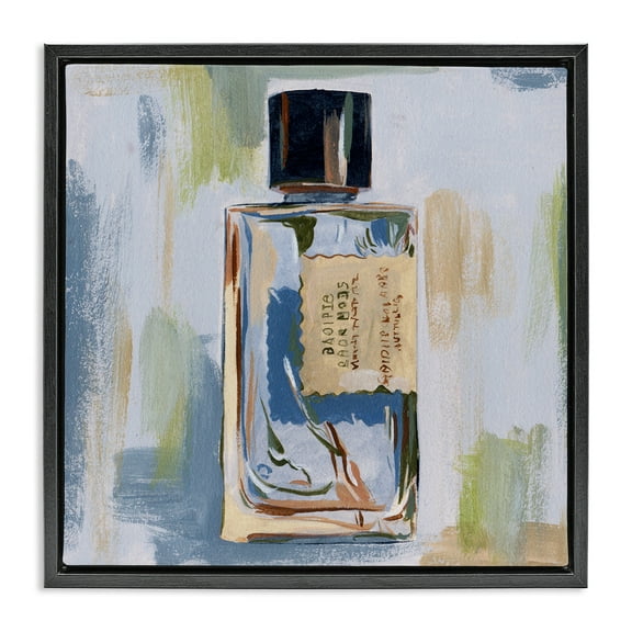 Stupell Industries Paint Streak Perfume Fashion Painting Black Floater Framed Canvas Art Print Wall Art, 18 x 18