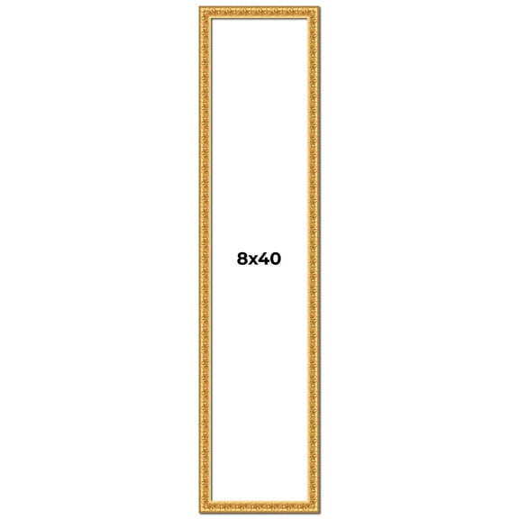 8x40 Frame Gold Real Wood Picture Frame Width 1 inches | Interior Frame Depth 0.5 inches | Edwina