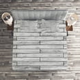 thumbnail image 3 of Ambesonne Rustic Home Quilted Coverlet 3 Pcs, Parquet Wood Retro, King Size, Taupe Grey, 3 of 4